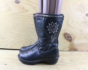 Durango Boots Womens 10M Black Leather Eclipse Flower Me In Love RD3840 Zip Shoe